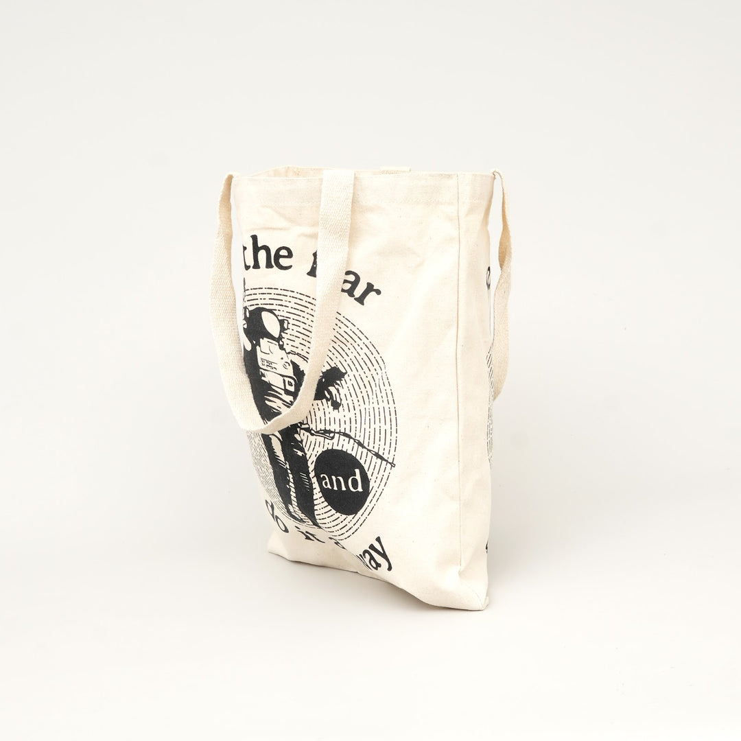 Feel the Fear Print Canvas Tote Bag, View 3