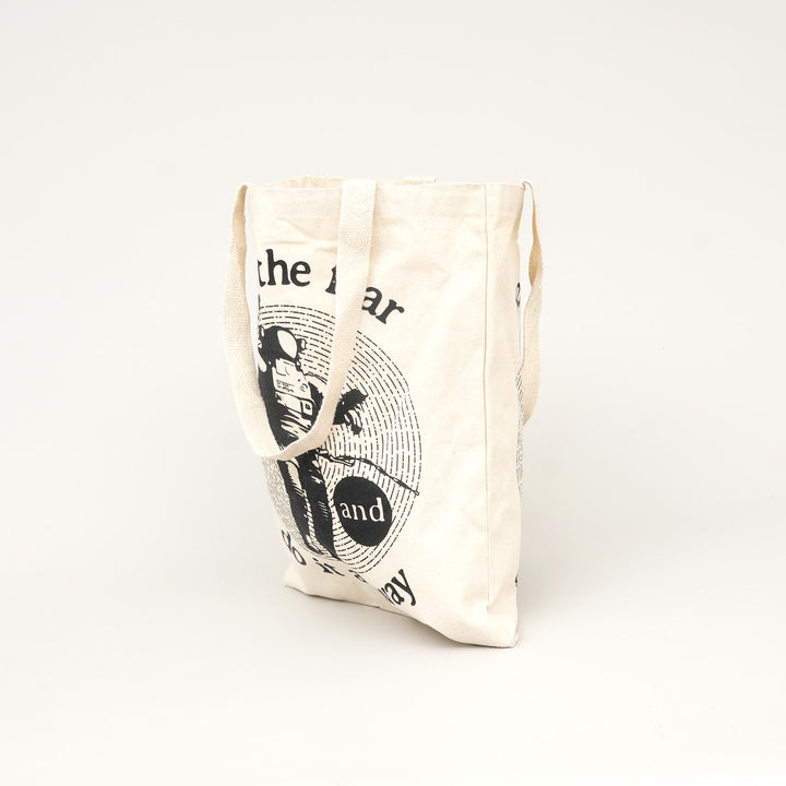 Feel the Fear Print Canvas Tote Bag, View 3