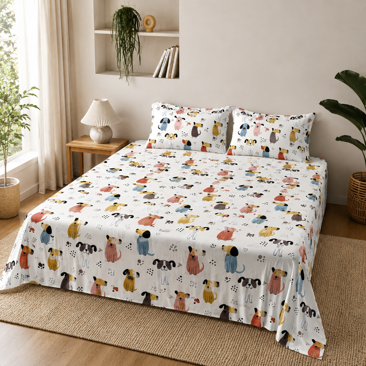 Kids Whimsical Animal Print Bedsheet