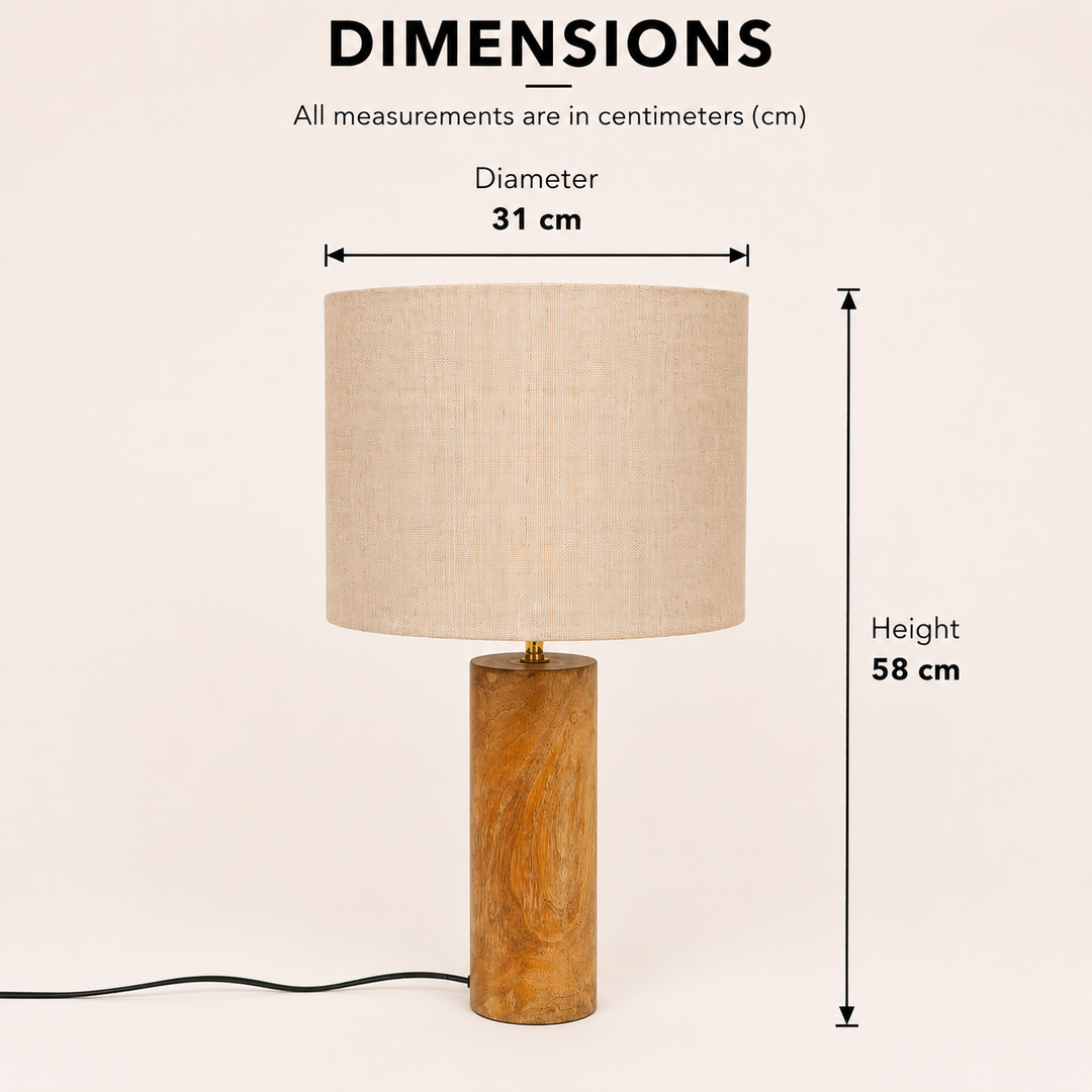 Wooden Table Lamp for Living Room & Bedroom view 1