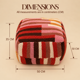 New Zealand Wool Geometric Tufted Pouf