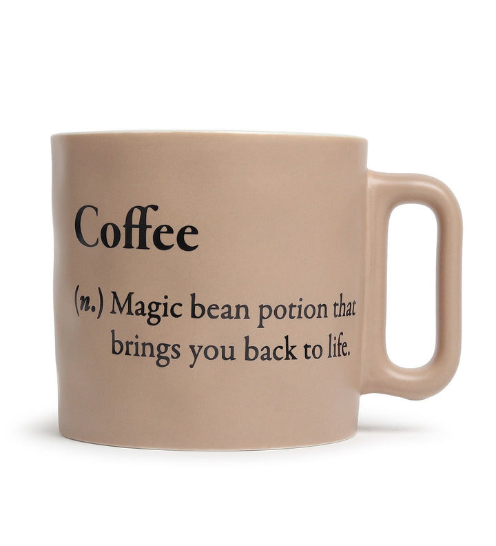 Quip Ceramic Coffee Mug with Playful Inscription Cream view 4