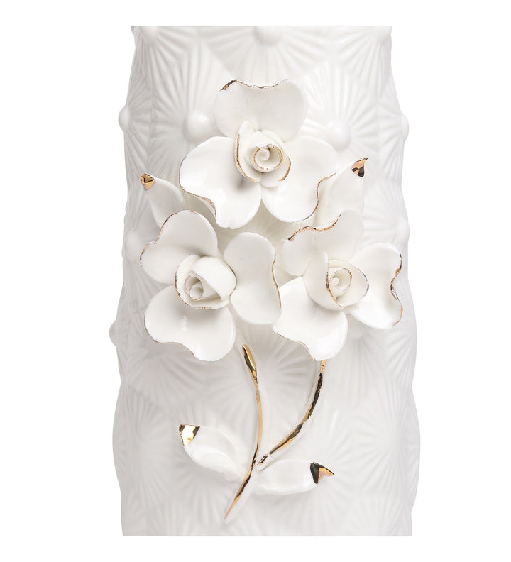 Elodie Fleur Pink Porcelain Vase Tall with Gold Detail view 5