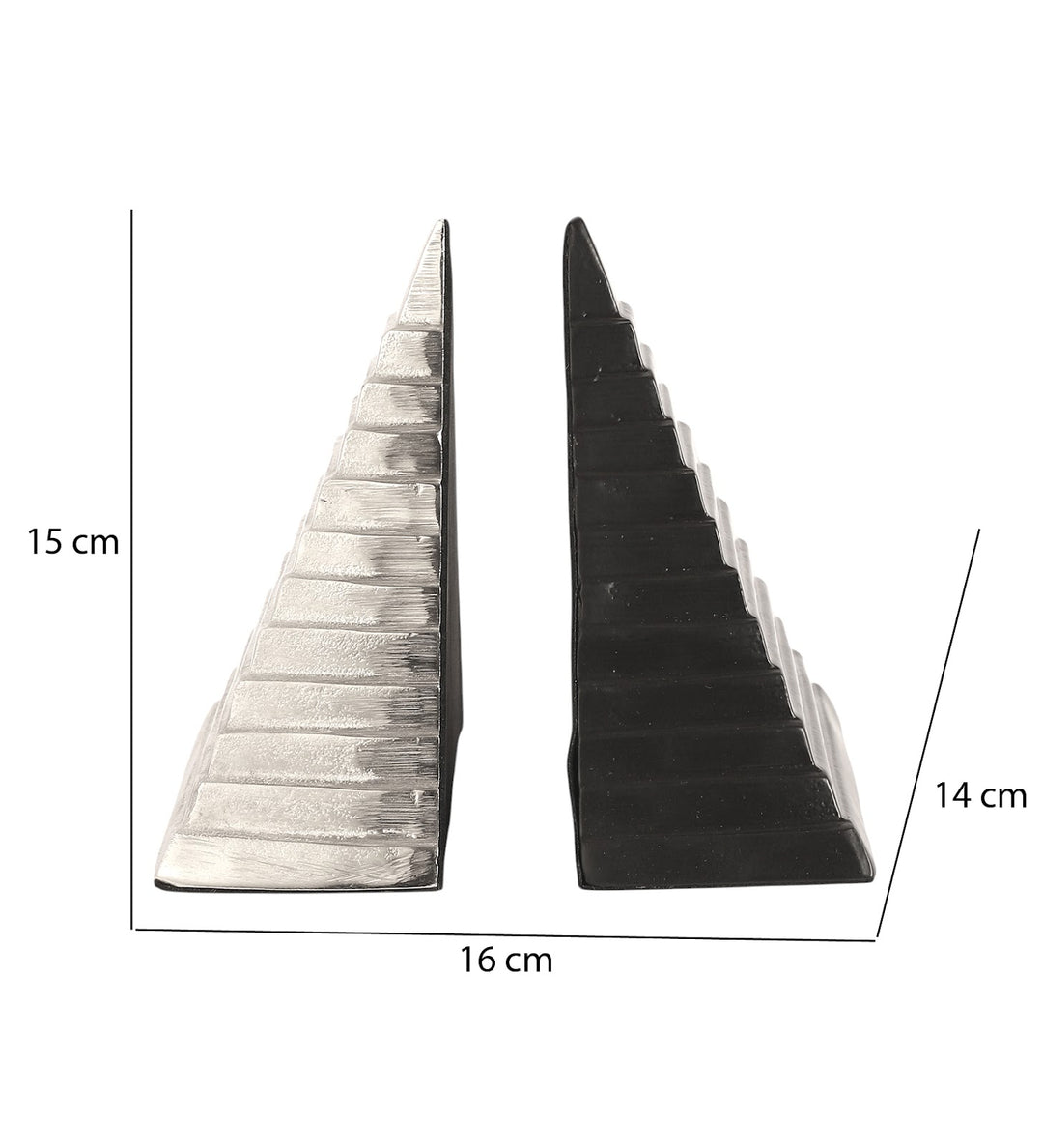 Expobazaar Pyramidon Bookend Silver & Black