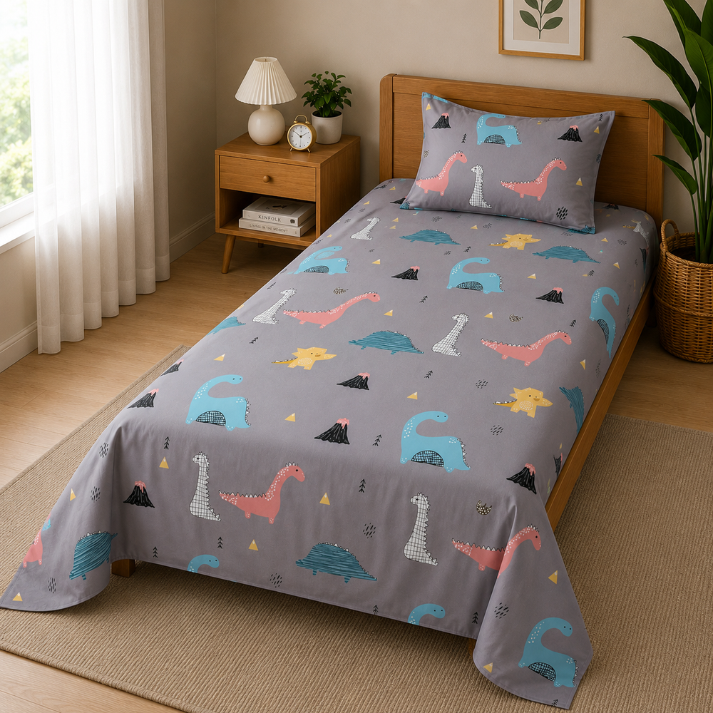 Kids Cheerful Animal Print Bedsheet