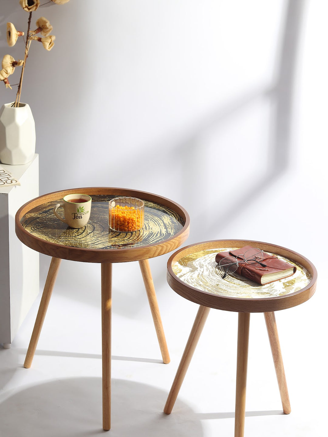 Expobazaar Oakveil Brown Table Set of 2