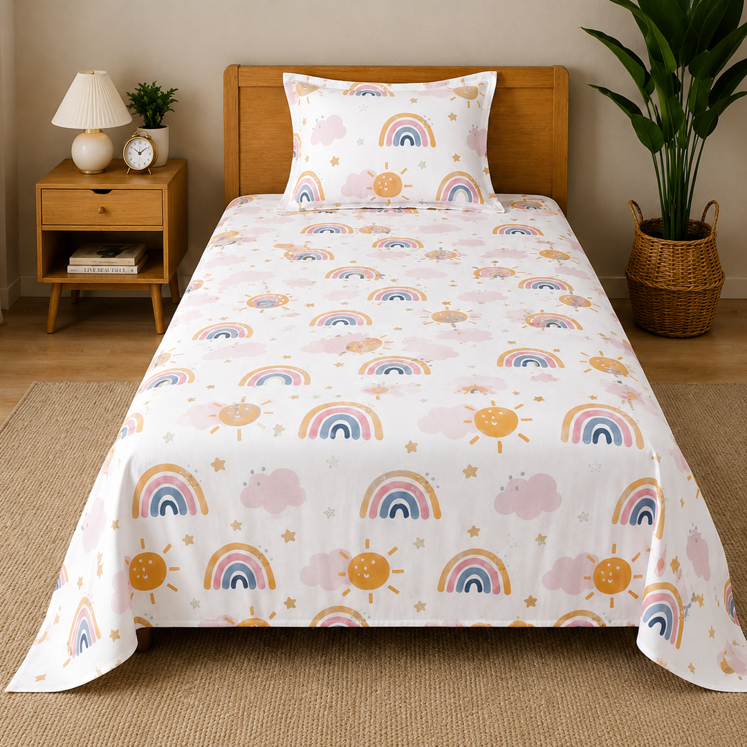 Kids Playful Space Print Bedsheet