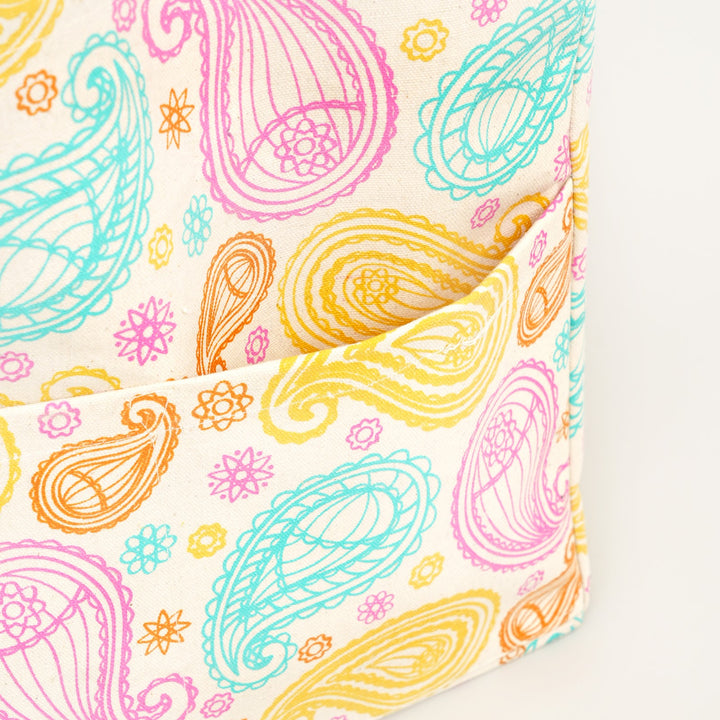 Multicolour Paisley Print Canvas Tote Bag, View 6
