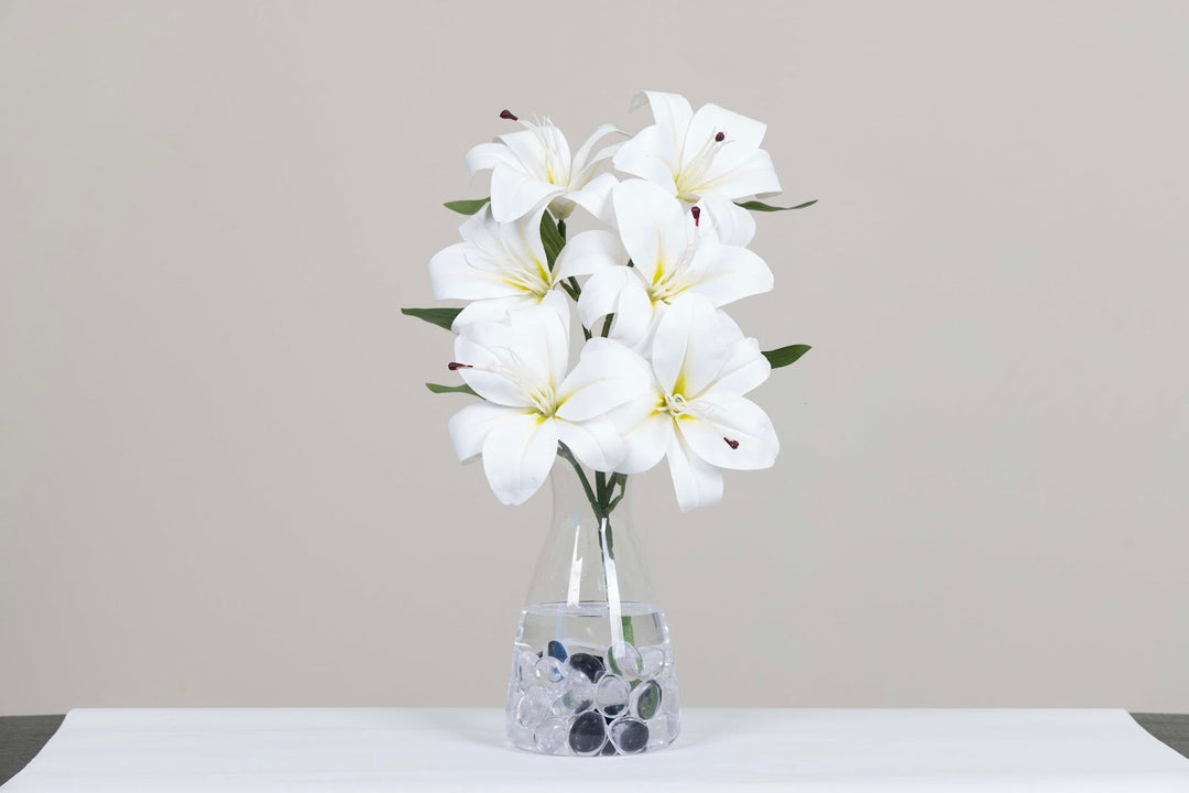 Expobazaar Elegant Artificial Lily Flower Bunch for Home Decor