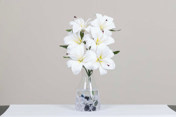 Expobazaar Elegant Artificial Lily Flower Bunch for Home Decor
