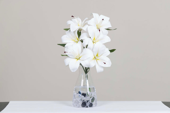 Expobazaar Elegant Artificial Lily Flower Bunch for Home Decor