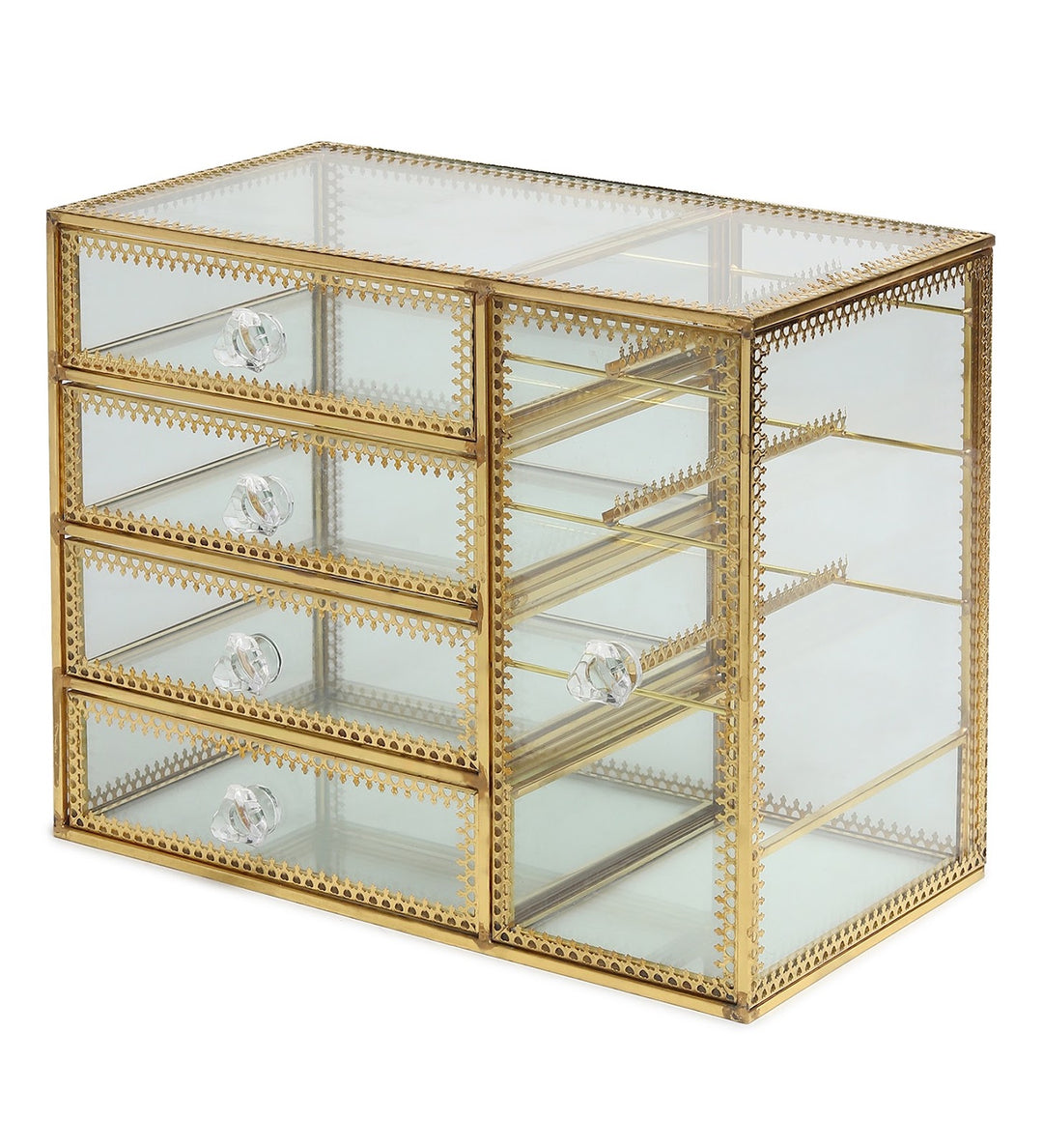 Arden Glass and Metal Cabinet Jewellery Box view 4