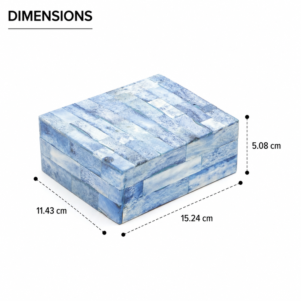 Delhi Indigo Inlay Decorative Storage Box Small