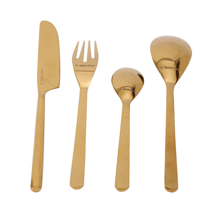 Expobazaar Ava Luxe Gold (Set of 4) Cutlery Set