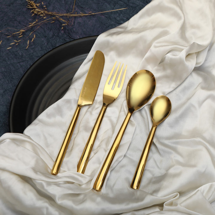 Expobazaar Ava Luxe Gold (Set of 4) Cutlery Set