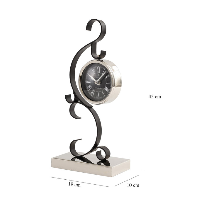 Expobazaar Black Round Table Stellar Mirage Desk Clock