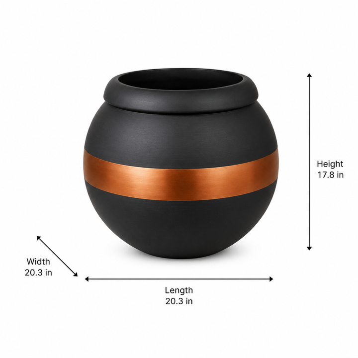 Glass Flower Vase, Black