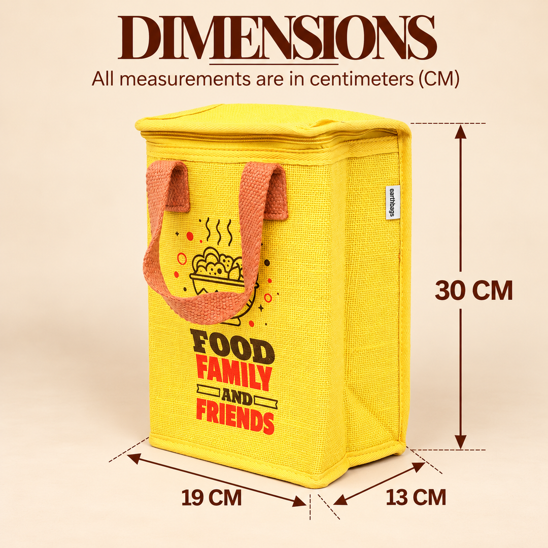 Insulated Jute Lunch Bag, Family and Friends, View 6