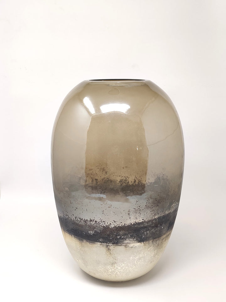 Expobazaar Silver Smoke Glaze Handcrafted Vase