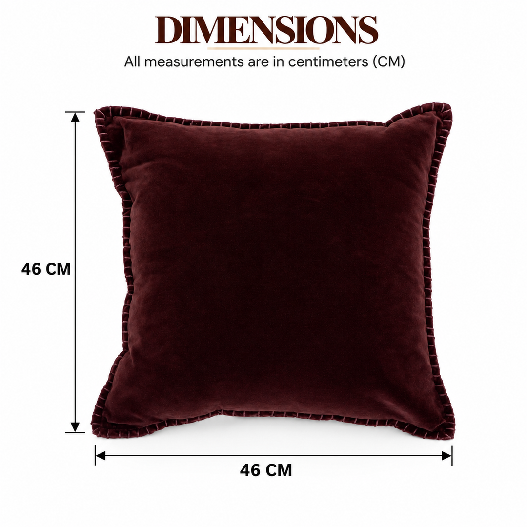 Russet Velvet Blanket Stitch Cushion, View 4