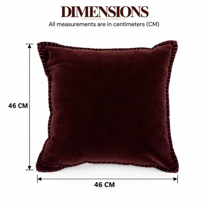 Russet Velvet Blanket Stitch Cushion, View 4