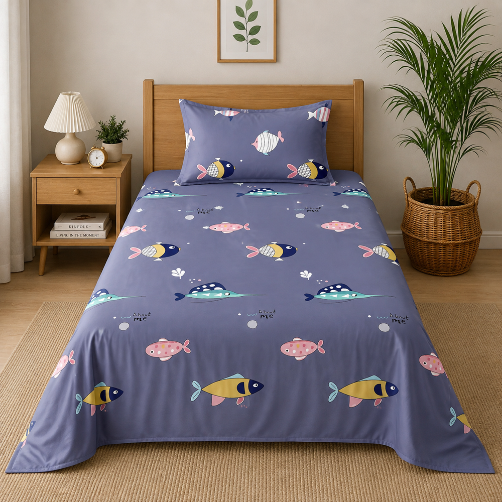 Kids Playful Animal Print Bedsheet