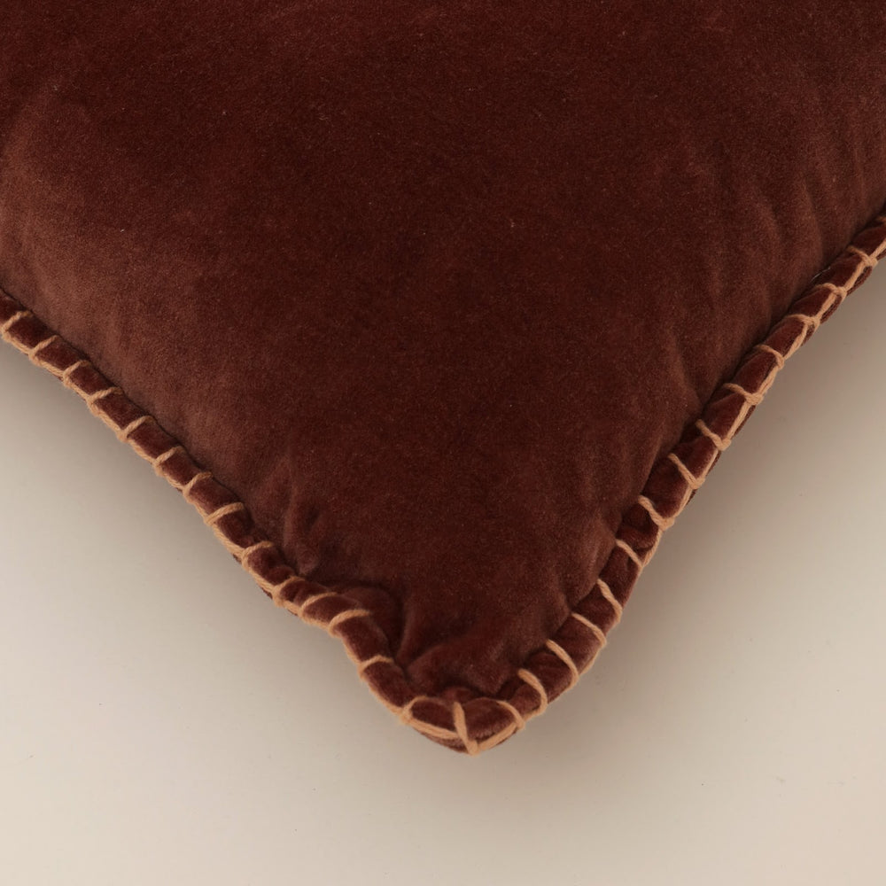 Clay Velvet Blanket Stitch Cushion, View 2