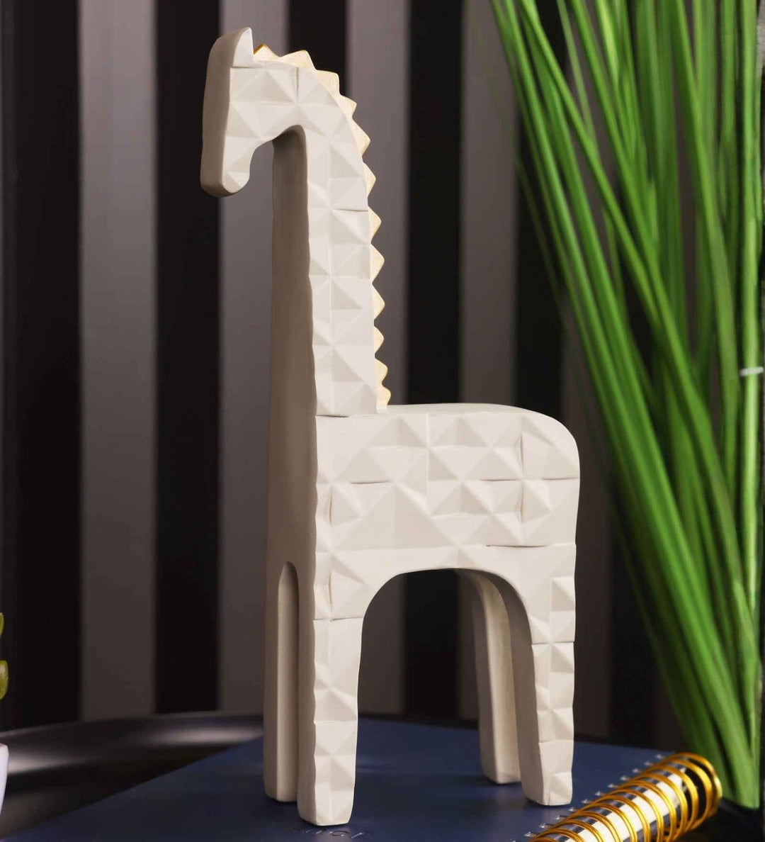 Expobazaar Modern Geometric Giraffe Resin Sculpture for Home Decor