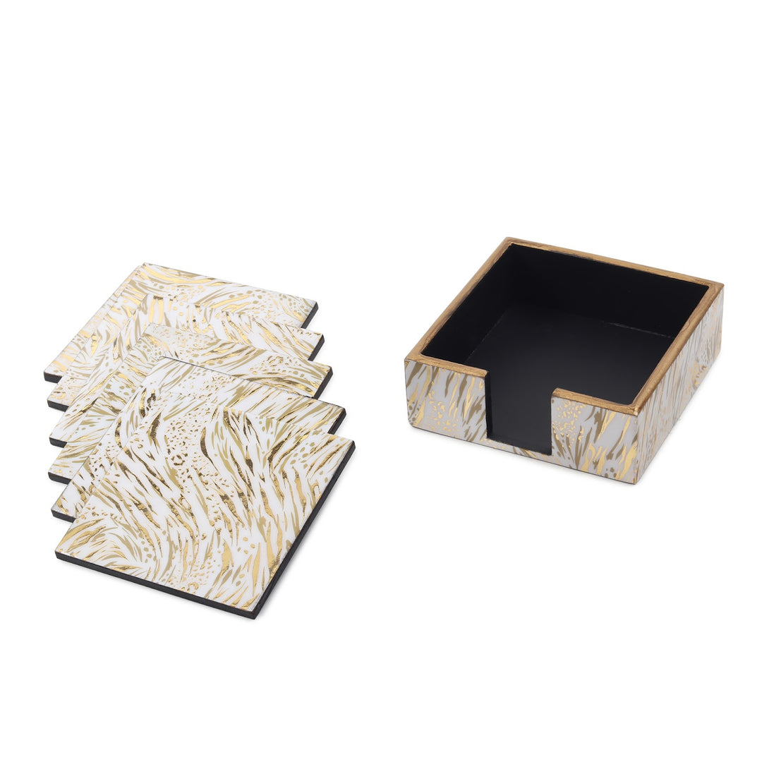 Expobazaar Zivra Gold Coaster Set of 6