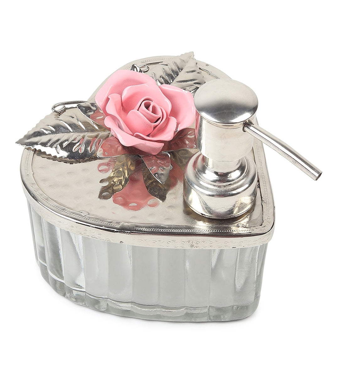 Petal Eclat Soap Dispenser with Floral Bloom Accent Pink view 5