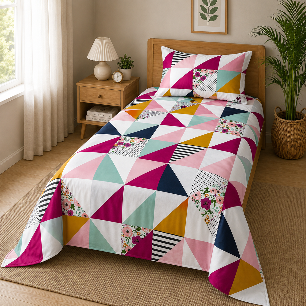 Kids Playful Rocket Print Bedsheet