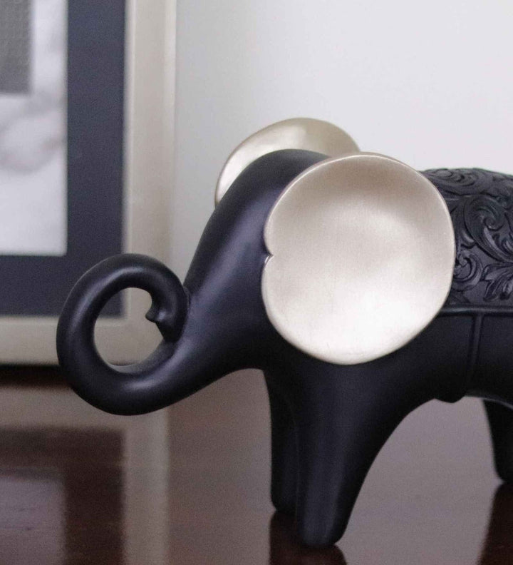 Expobazaar Elegant Elephant Resin Sculpture for Modern Home Decor