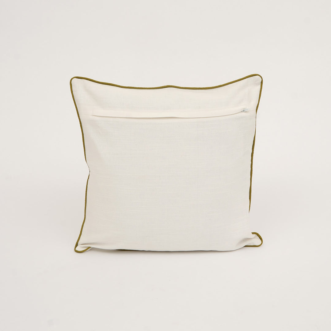Brown Floral Aari Embroidered Cushion Cover, View 4