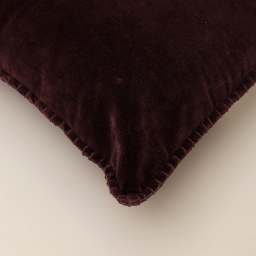 Russet Velvet Blanket Stitch Cushion, View 2