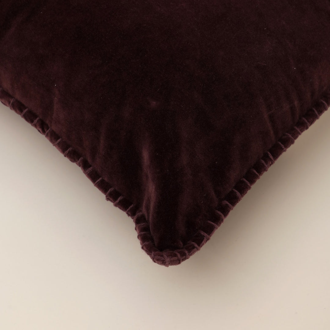 Russet Velvet Blanket Stitch Cushion, View 2