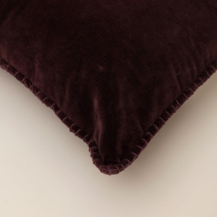 Russet Velvet Blanket Stitch Cushion, View 2
