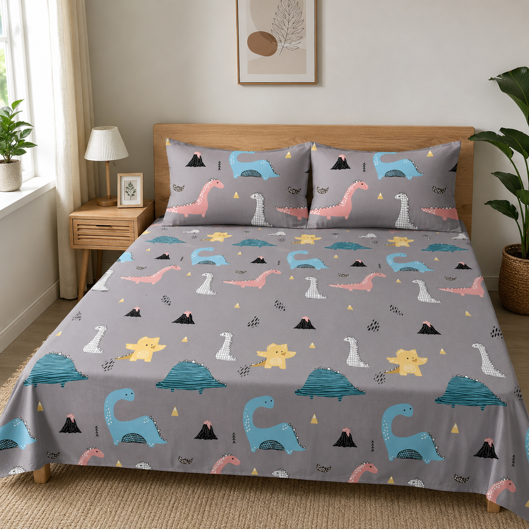 Kids Cheerful Animal Print Bedsheet
