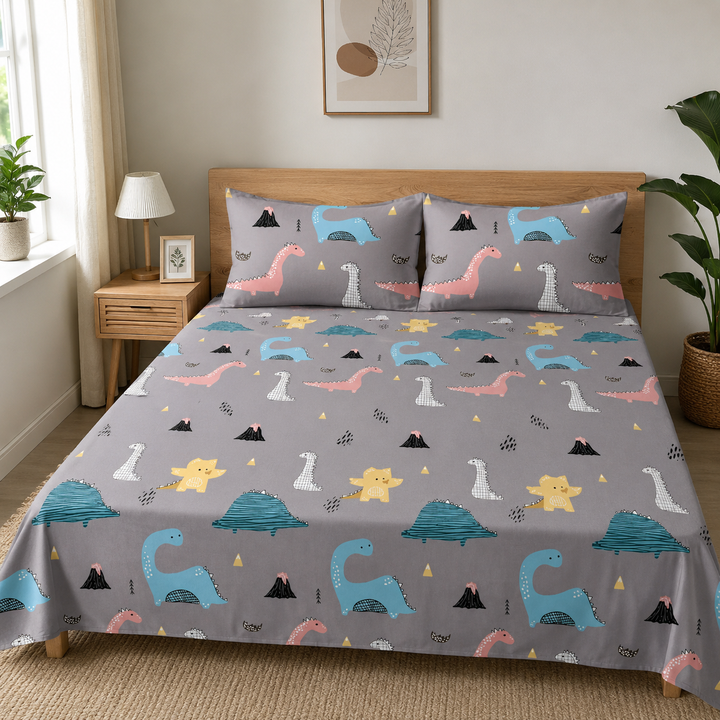 Kids Cheerful Animal Print Bedsheet