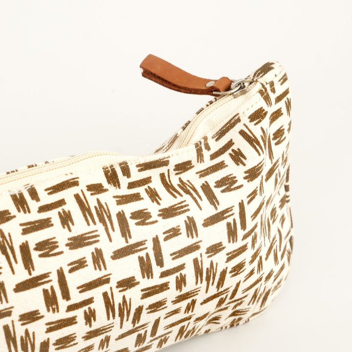 Geometric Print Canvas Zipper Pouch, View 4