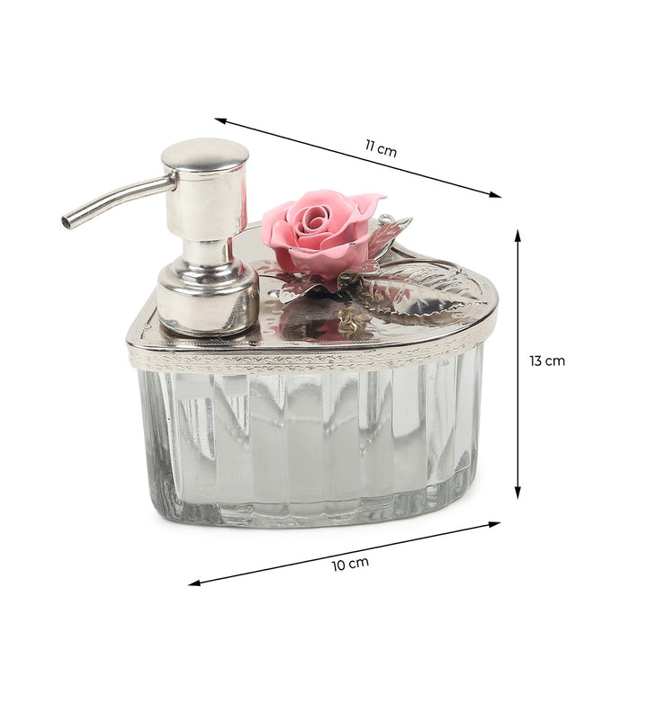 Petal Eclat Soap Dispenser with Floral Bloom Accent Pink view 3