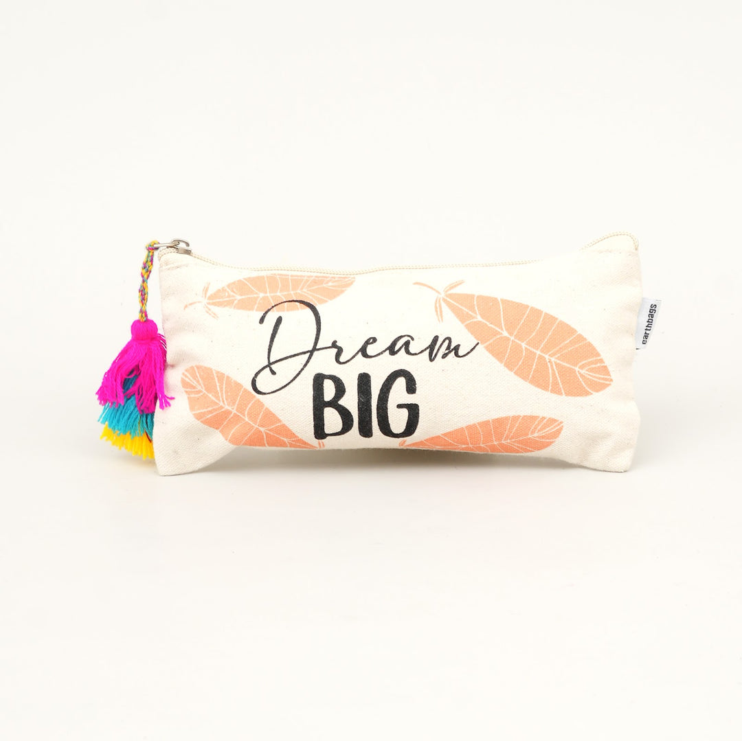 Dream Big Printed Tassel Pencil Pouch, View 3