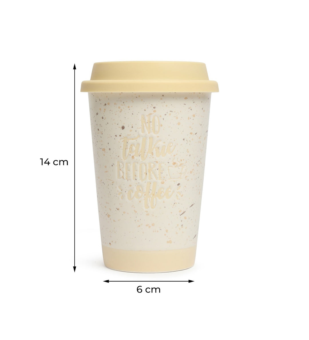 Coffee First Terrazzo Ceramic Coffee Mug Yellow view 3