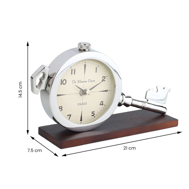 Expobazaar Areios Table Clock In Silver