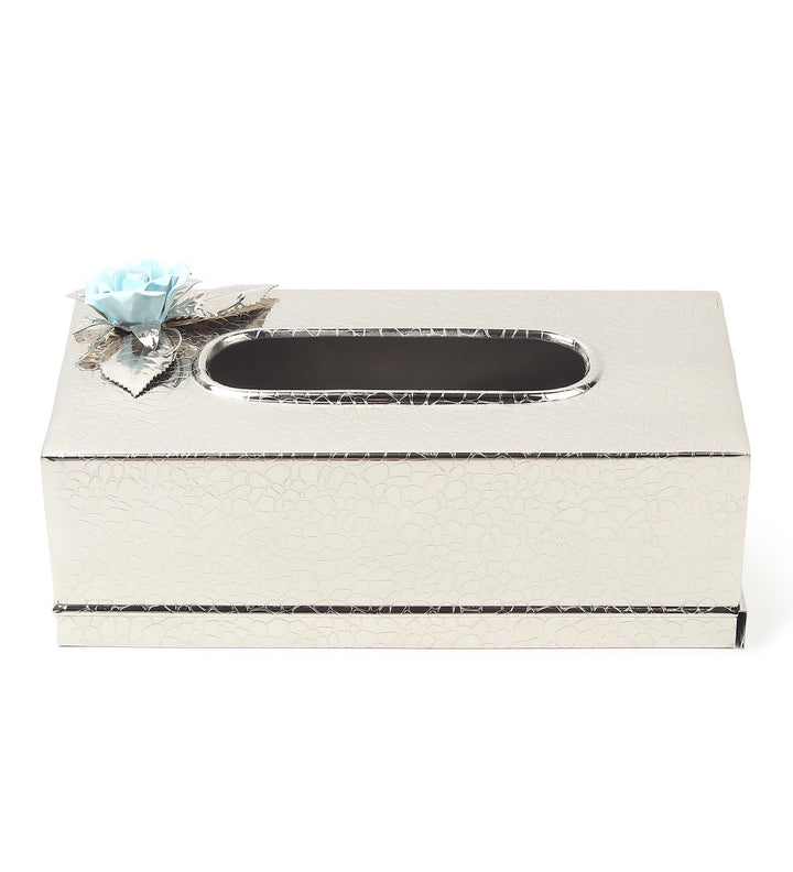 Petal Eclat Stainless Steel Tissue Box Holder Blue view 4