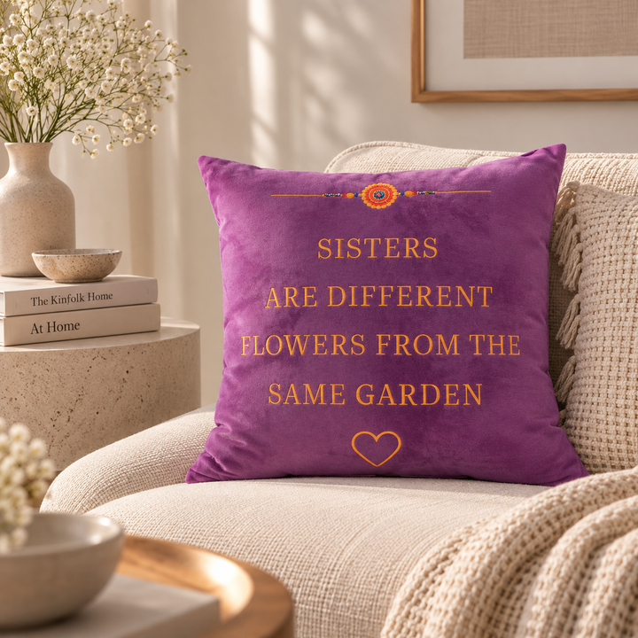 Sibling Quote Velvet Cushion 41 x 41 cm, Same Garden, view 4