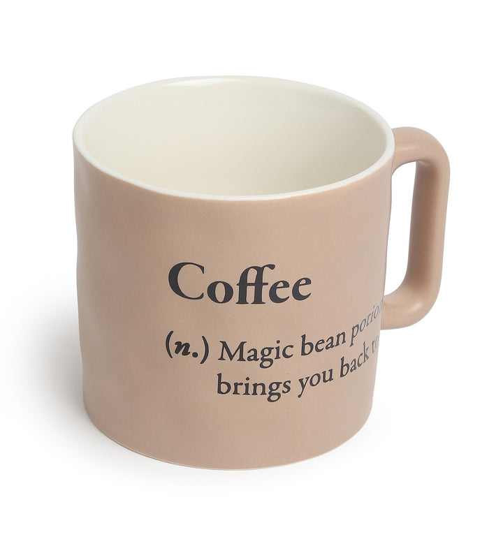 Quip Ceramic Coffee Mug with Playful Inscription Cream view 5