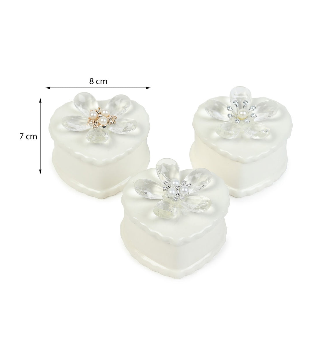 Coeurine Heart Porcelain Trinket Box Set with Blooms view 3