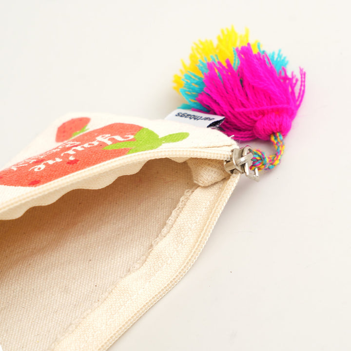 Strawberry Print Tassel Pencil Pouch, View 5
