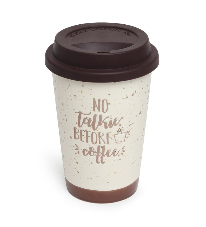 Coffee First Terrazzo Ceramic Coffee Mug Brown view 5