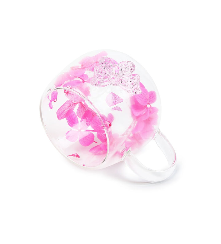 Titli Bloom Floral Glass Mug with Butterfly Pink view 6